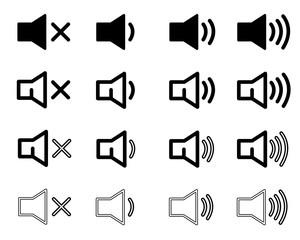 volume icons set vector