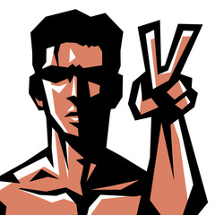 ビジネスマン,サラリーマン,男,裸,上半身,表情,シンプル,