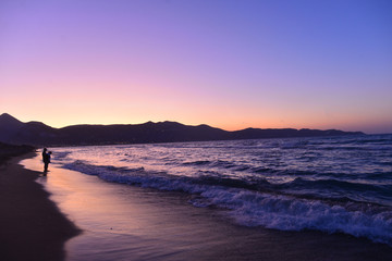 Sonnenuntergang am Amoudara Strand, Heraklion/Kreta
