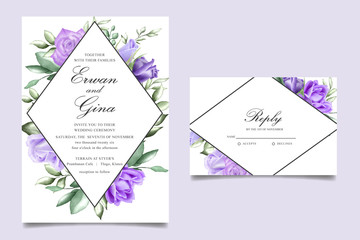 Watercolor Floral wedding invitation template card design