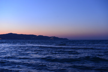 Sonnenuntergang am Amoudara Strand, Heraklion/Kreta