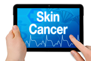 Tablet with touchscreen and skin cancer