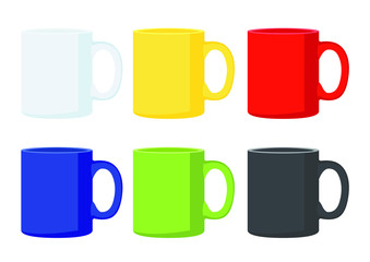 coffee cup Multi color on white background illustration vector