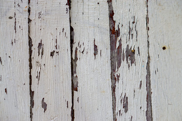 Old wood background with peeling paint.