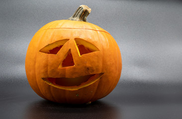 Jack o Lantern Halloween pumpkin grinning friendly