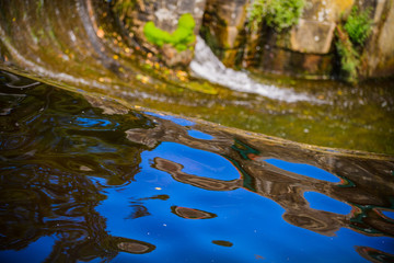 Sunny day in the small beautiful village of Huelgoat. Brittany. France