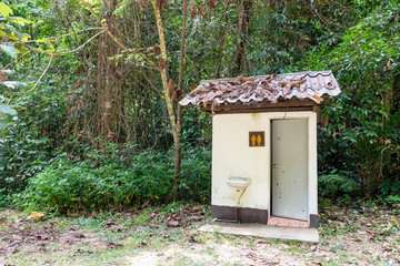 Abandon small toilet in forest,Thailand, close up