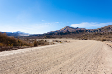 Bolivian dirt road view,Bolivia