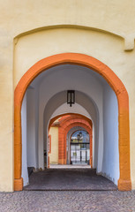 Fototapeta na wymiar Entrance corridor of the castle in Hachenburg, Germany
