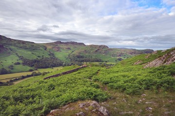 Green Crag high above the valley