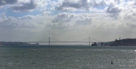 the 25th April Bridge over the River Targus
