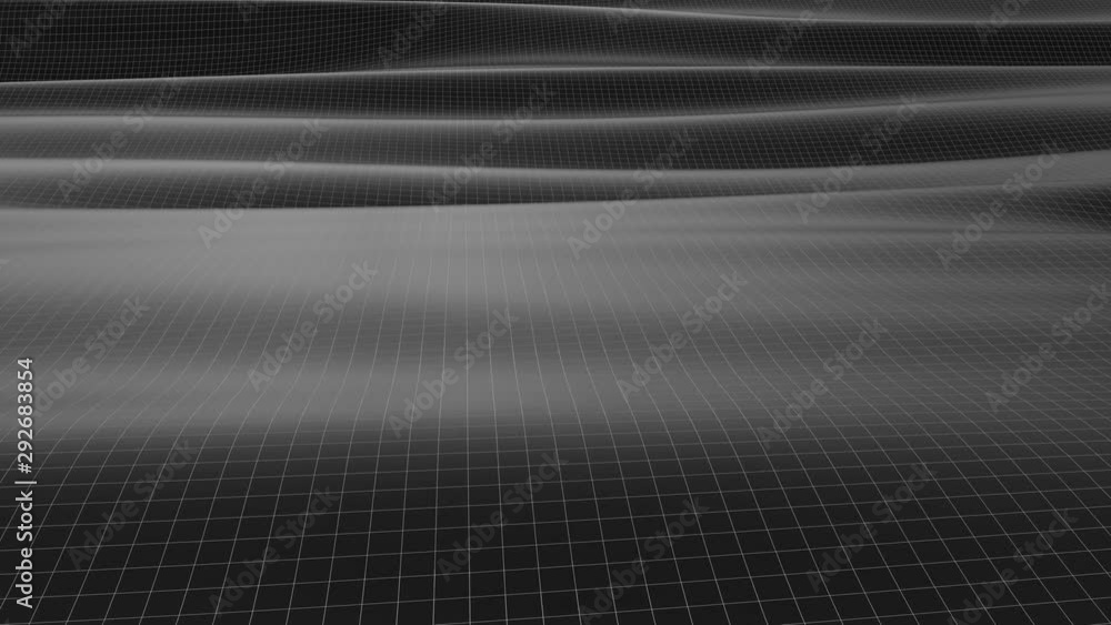 Wall mural slowly moving dark surface. infinity loop 3d animation. suitable for technology themes
