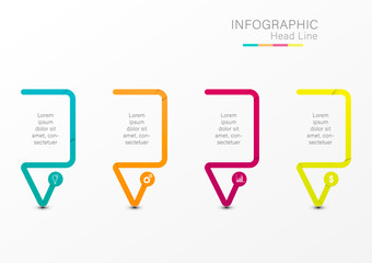 4 Stetps infographic background for presentation or web