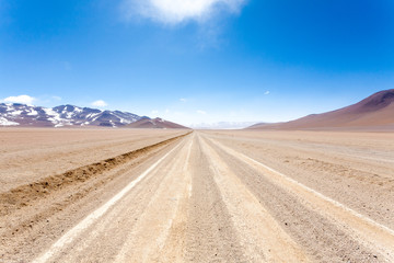 Fototapeta na wymiar Bolivian dirt road view,Bolivia