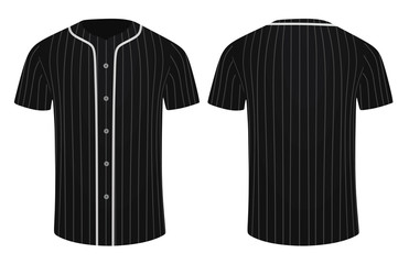 Black baseball shirt. vector illustration