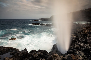Spouting horn on the coastline of La Palma