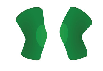 Green  knee support. vector illustration