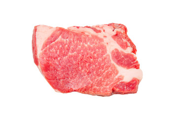 Raw pork isolated on white background.