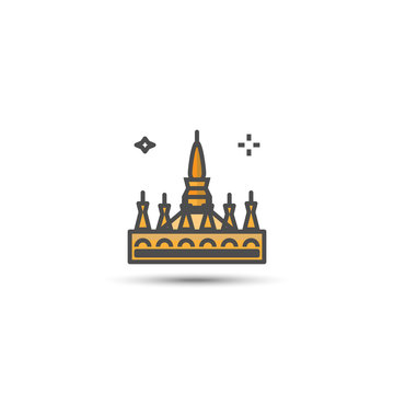 recommend clip art: That Luang stupa vientiane laos filled line icon isolated backgrounds