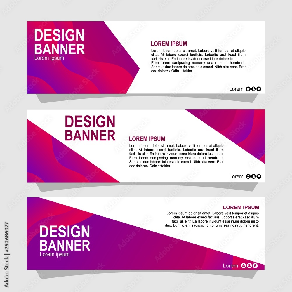 Sticker vector abstract design banner web template.