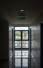 Emergency exit sign.