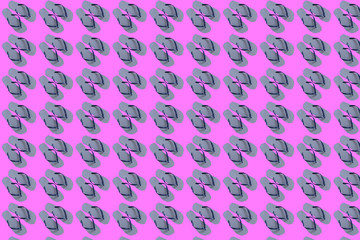  flip flops. Seamless pattern blue  flip flops on a pink background.