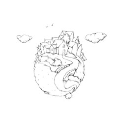 Kleine Weltkugel mit Stadt