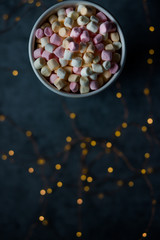 christmas autumn marshmallow dark background fluffy fall lights winter hot chocolate