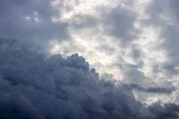 Fototapeta na wymiar Cloudy stormy sky. Overcast thunderstorm.