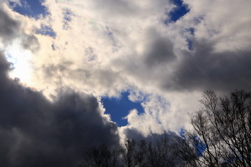 Landscape of blue sky and thick clouds