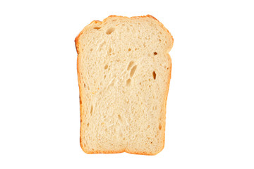 White bread slice isolated on white background
