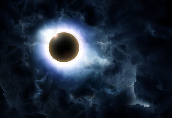 Fototapeta na wymiar Eclipse in the Clouds
