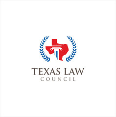 Obraz premium America Texas Law Firm Logo Design . Justice Texas Logo Design Vector Stock