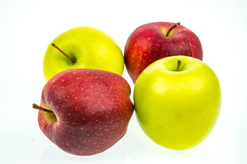 fresh apples on white background