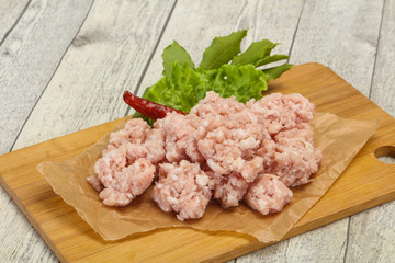Homemade pork minced meat for cooking