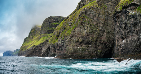 Fototapeta na wymiar Vestmanna cliffs in the Faroe Islands, Faroe Islands