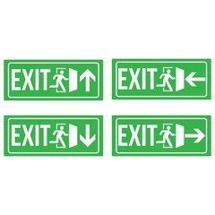 Set Green emergency exit sign