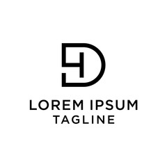 initial letter logo DI, ID, DH, HD logo template