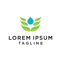 abstract Water leaf logo. Natural drop Logo Template vector illustration design.