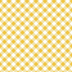 Yellow seamless table cloth texture. Diagonal lines. Vector illustration.