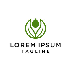 Fototapeta premium abstract Water leaf logo. Natural drop Logo Template vector illustration design.