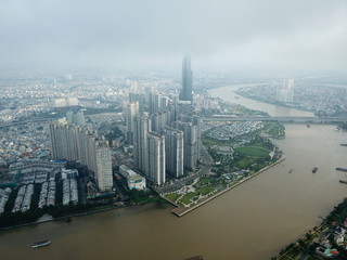 Aerial view of ho chi minh city - above ho chi minh city