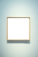Art Gallery Museum Isolated Frame Contemporary White Wall Rectangular Clipping Path