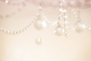 blurred lamp crystal in light abstract background