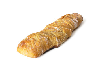 Homemade baguette with golden crispy crust