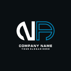 NA initial logo oval shaped letter. Monogram Logo Design Vector