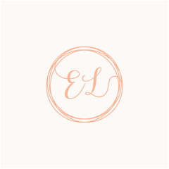 Letter EL logo template, Creative fashion logo design, couple letter , wedding concept -vector