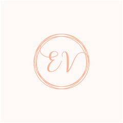 Letter EV logo template, Creative fashion logo design, couple letter , wedding concept -vector