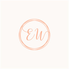 Letter EW logo template, Creative fashion logo design, couple letter , wedding concept -vector