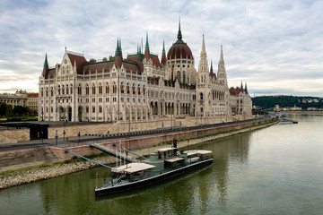 Fototapeta premium Amazing photos from hungarian Parliament building with beautiful morning lihgts. 